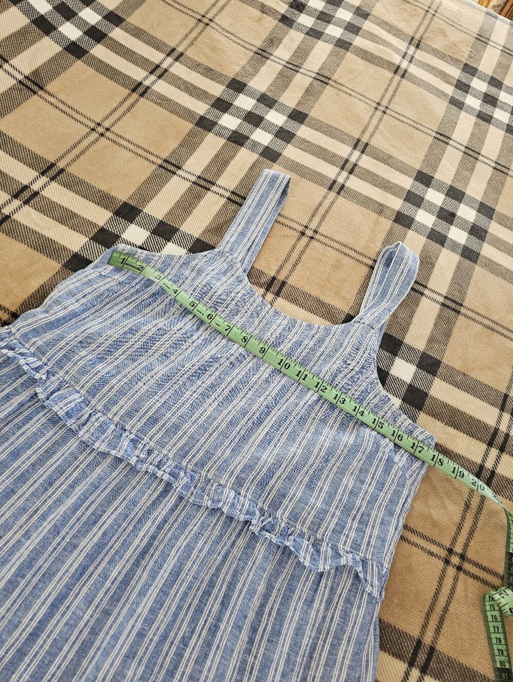 Blue Striped Tiered Sundress - Lightweight Summer Dress - Picture 7 of 8